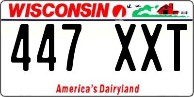 WI license plate 447XXT