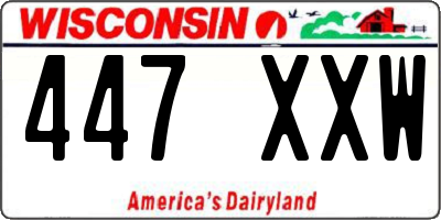 WI license plate 447XXW