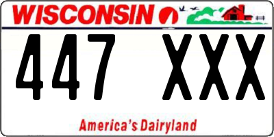 WI license plate 447XXX