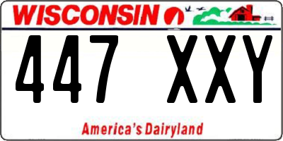 WI license plate 447XXY