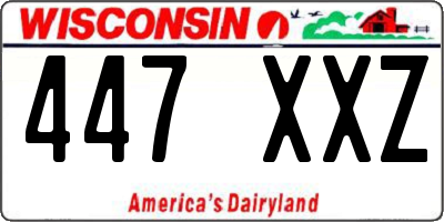 WI license plate 447XXZ