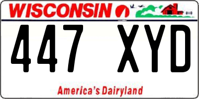 WI license plate 447XYD