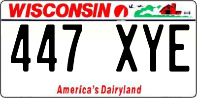 WI license plate 447XYE