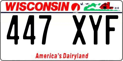 WI license plate 447XYF