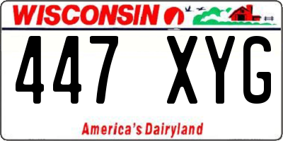 WI license plate 447XYG