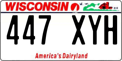 WI license plate 447XYH