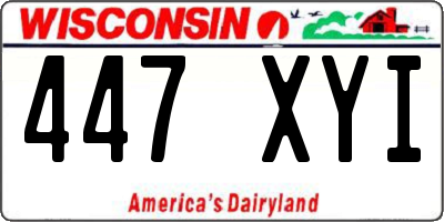 WI license plate 447XYI