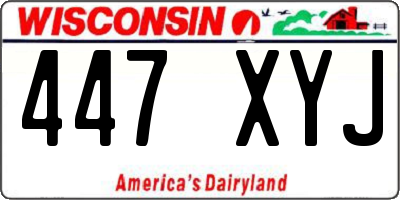 WI license plate 447XYJ