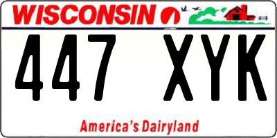 WI license plate 447XYK