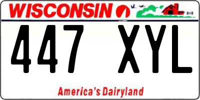 WI license plate 447XYL