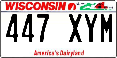 WI license plate 447XYM