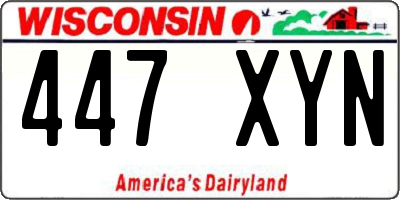 WI license plate 447XYN