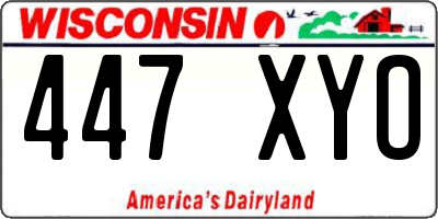 WI license plate 447XYO