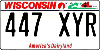 WI license plate 447XYR