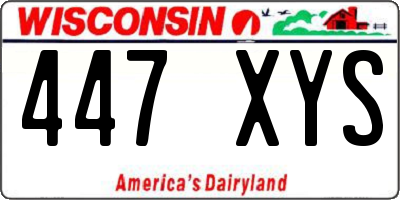 WI license plate 447XYS