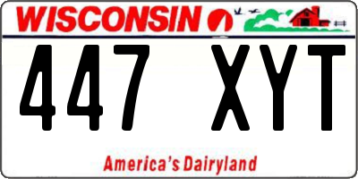 WI license plate 447XYT