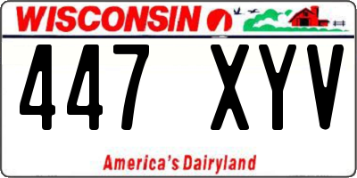 WI license plate 447XYV