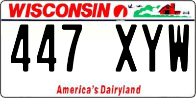 WI license plate 447XYW