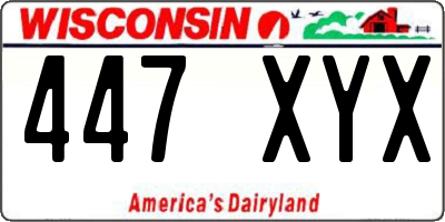 WI license plate 447XYX
