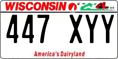 WI license plate 447XYY