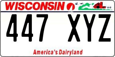 WI license plate 447XYZ