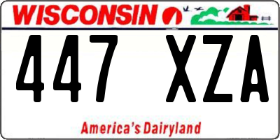 WI license plate 447XZA