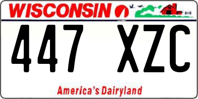 WI license plate 447XZC