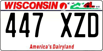WI license plate 447XZD
