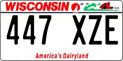 WI license plate 447XZE