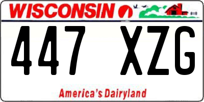 WI license plate 447XZG