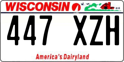 WI license plate 447XZH