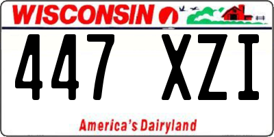 WI license plate 447XZI
