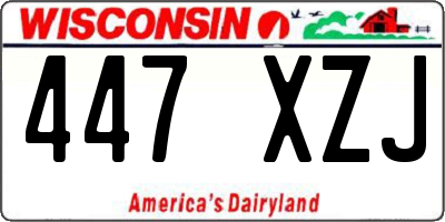 WI license plate 447XZJ