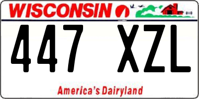 WI license plate 447XZL