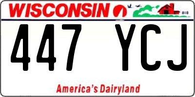 WI license plate 447YCJ
