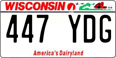 WI license plate 447YDG