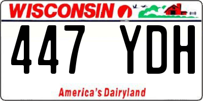 WI license plate 447YDH