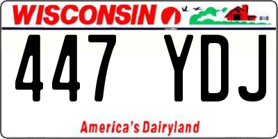 WI license plate 447YDJ