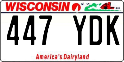 WI license plate 447YDK