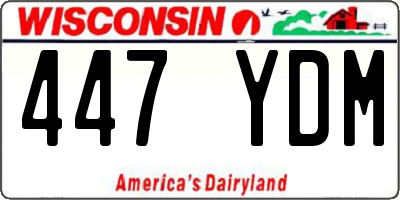 WI license plate 447YDM