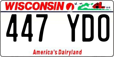 WI license plate 447YDO