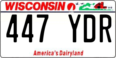 WI license plate 447YDR