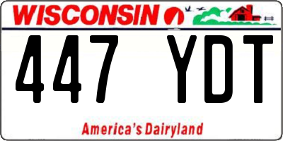 WI license plate 447YDT