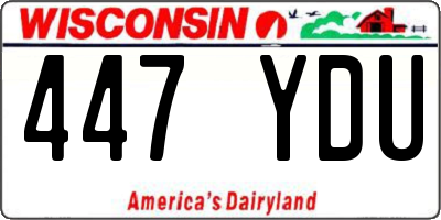 WI license plate 447YDU