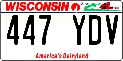 WI license plate 447YDV