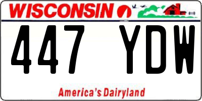 WI license plate 447YDW
