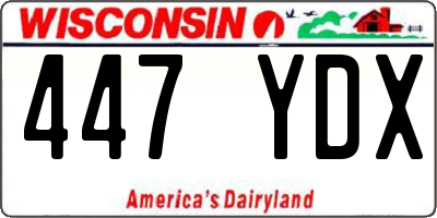 WI license plate 447YDX