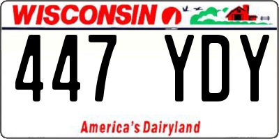 WI license plate 447YDY