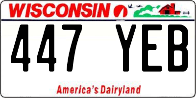 WI license plate 447YEB