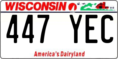 WI license plate 447YEC